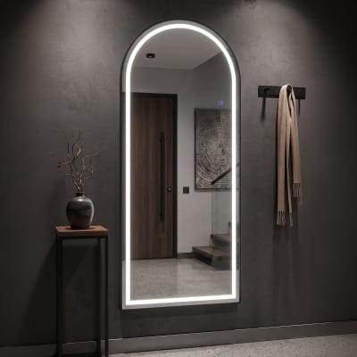 Miroir sur pied/mur arqué 70x170 cm avec éclairage led