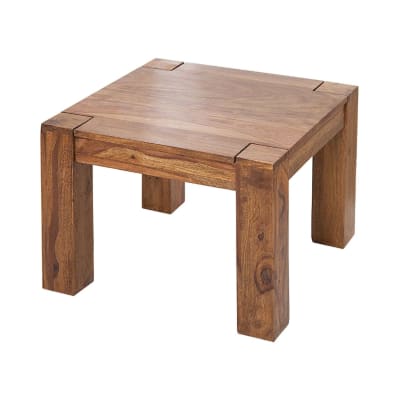 Table basse carré en bois massif de sheesham 60x40x60cm