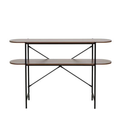 Console en bois et métal l120cm - bois foncé