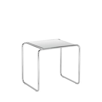 Table d'appoint en miroir pieds chrome - transparent
