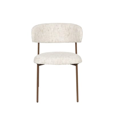 Lot de 2 chaises en tissu et métal - Écru