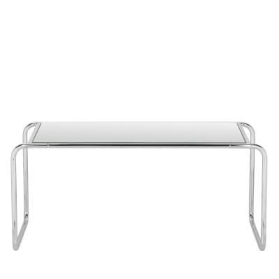 Table basse en miroir pieds chrome l80cm - transparent