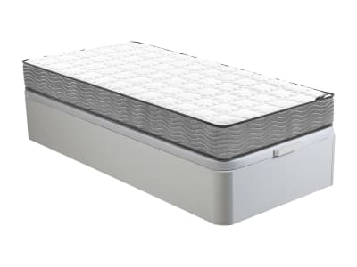 Matelas et sommier coffre mdf blanc 90 x 190