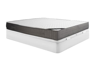 Matelas et sommier coffre mdf blanc 180 x 200 (super king size bed)