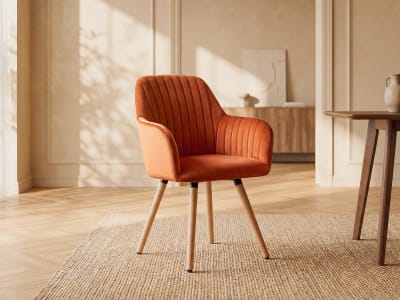 Chaise velours terracotta