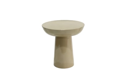 Table d'appoint laquée couleur taupe, haut brillant