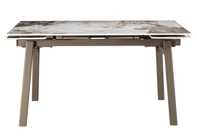 Table à manger à rallonge 140/200×80, plateau en céramique