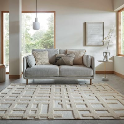 Tapis en polyester crème 200x300cm