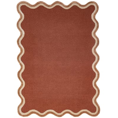 Tapis laine et viscose terracotta 120x170cm