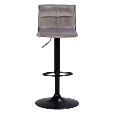 Tabouret de bar en velours taupe réglable
