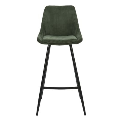 Chaise de bar velours côtelé vert sapin