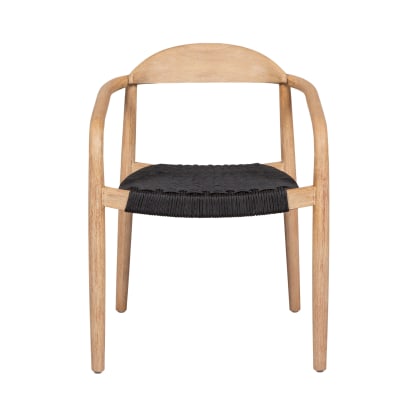 Chaise de table eucalyptus et corde noire