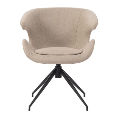 Chaise de table accoudoir tissu gris clair