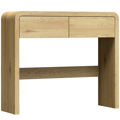 Table console avec 2 tiroirs bois bois naturel