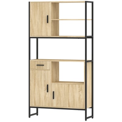 Armoire de cuisine 3 portes à fermeture douce tiroir bois naturel