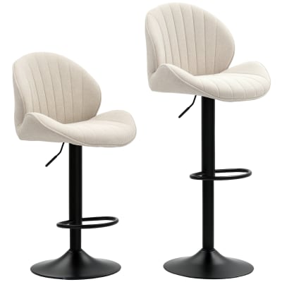 Tabourets de bar pivotantes acier beige