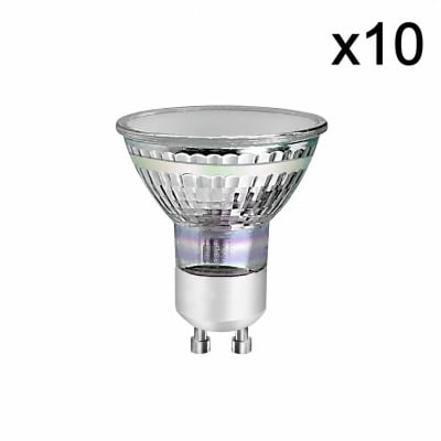 Ampoule verre transparent 5x5.5cm gu10 3000k lot de 10