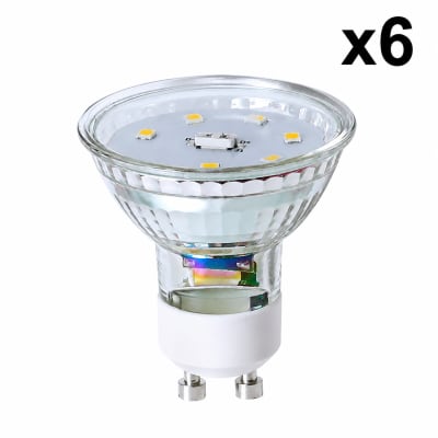 Ampoule verre blanc 5x6cm 3000k lot de 6