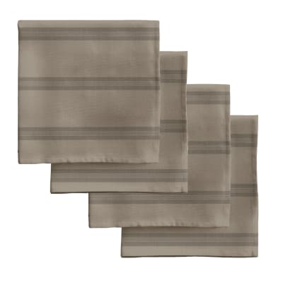 Serviettes de table 100 % coton (x4) marron 43x43 cm