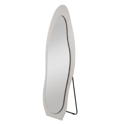 Miroir sur pied led mdf blanc et métal noir 160x83x33 cm