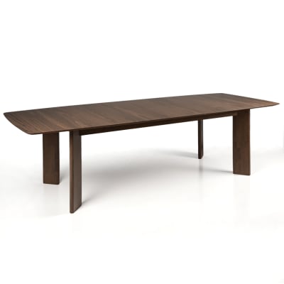 Table extensible bois massif/mdf noyer foncé-noyer 75x105x200-260