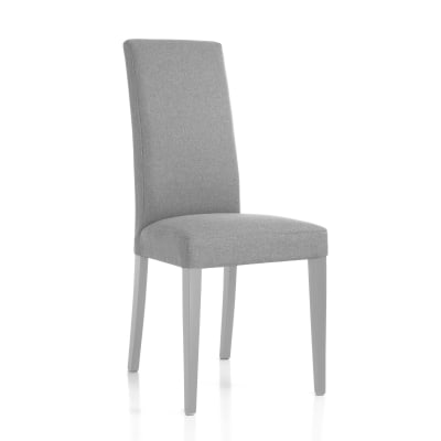 Lot de 2 chaises en tissu déperlant gris, bois gris clair 100x46x45 cm