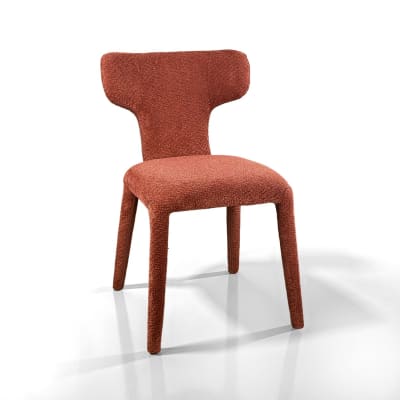 Lot de 2 chaises en tissu chiné rouge brique 81x50x60 cm