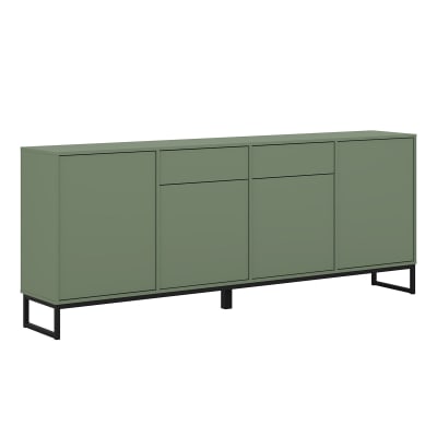 Buffet 4 portes 2 tiroirs panneaux mélaminés vert