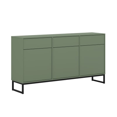 Buffet 3 portes 3 tiroirs panneaux mélaminés vert