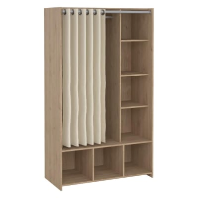 Grande armoire marron en bois de chêne 105x48x180h cm