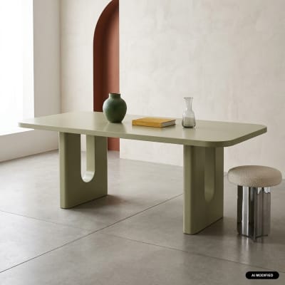 Table à manger finition mat 8 places vert sauge