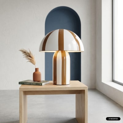 Lampe de table intérieur métal d20cm ocre