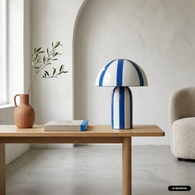 Lampe de table intérieur métal d20cm bleu