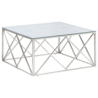 Table basse acier argent  100 x 100 x 50 cm