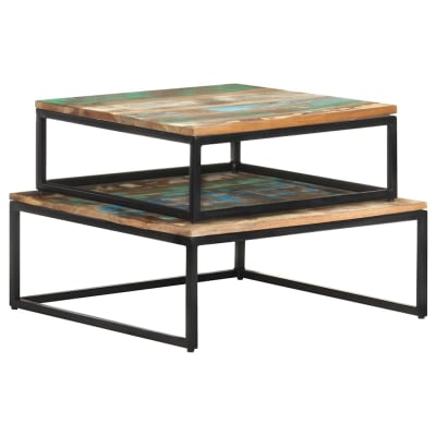 Table basse  cèdre marron  70 x 68 x 27 cm