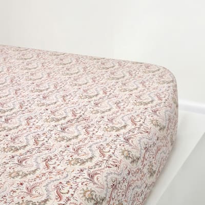 Drap housse en percale de coton ecru 200 x 200 cm