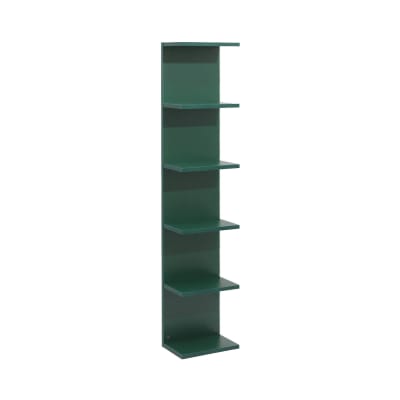 Bibliothèque 6 étagères en mdf vert 120x25x16,5