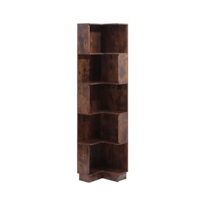 Bibliothèque 6 étagères en mdf bois foncé 175x38,5x37,5