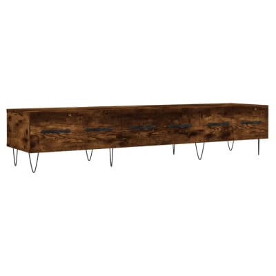 Meuble tv contemporain rangement bois beige 150 x 36 x 30 cm