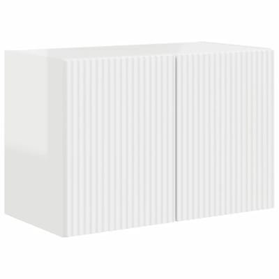 Meuble tv mural contemporain bois blanc 59.5 x 31 x 40 cm