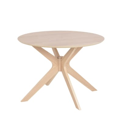 Table ronde scandinave en chêne l105 4 places chêne blanchi