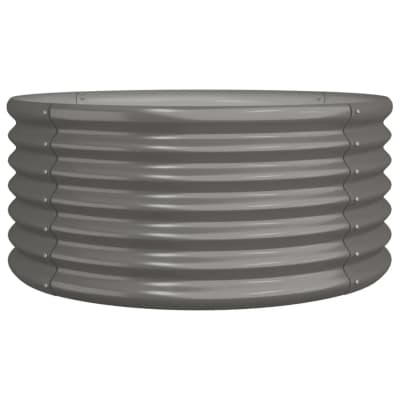 Jardinière ronde de jardin grise 80 x 36 x 80 cm