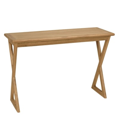 Console 110cm en bois de mindi pieds croisés