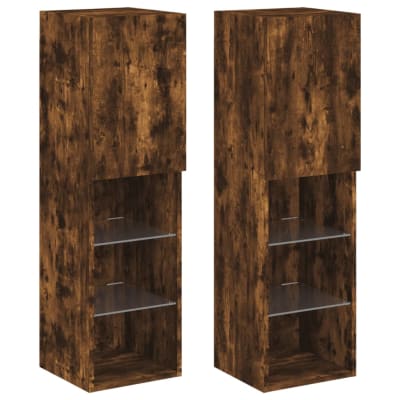 Meubles tv multimédia étagère marron 30.5 x 30 x 102 cm