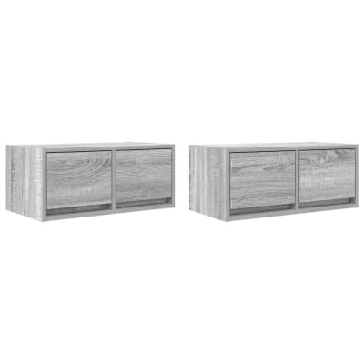 Lot de 2 meubles 60 x 31 x 26 cm bois marron