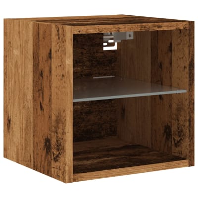 Meuble tv mural contemporain bois 30 x 28.5 x 30 cm