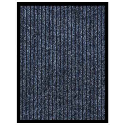 Paillasson rayé intérieur extérieur 40 x 60 x 8 cm bleu
