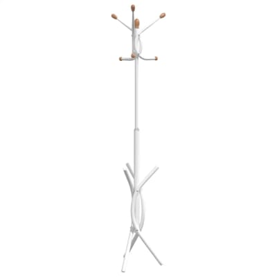 Porte-manteau sur pied pratique blanche 40 x 40 x 176 cm