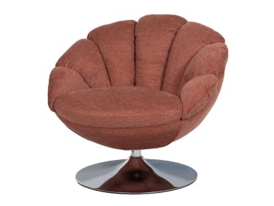 Fauteuil en tissu rose avec piètement chromé venus - 70x90cm - rose