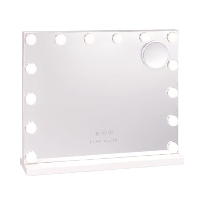 Miroir de maquillage 14 led abs 42x50x12cm blanc